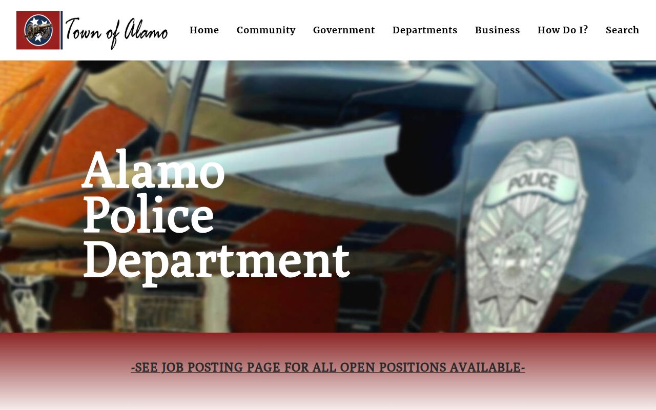 Alamo warrant records, separate police department contact block