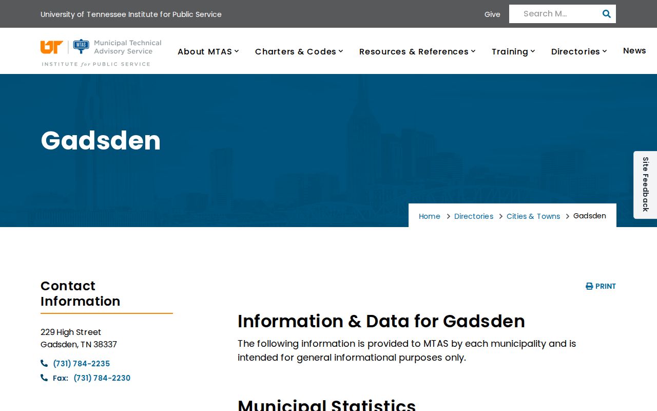 Gadsden warrant records, municipal government directory