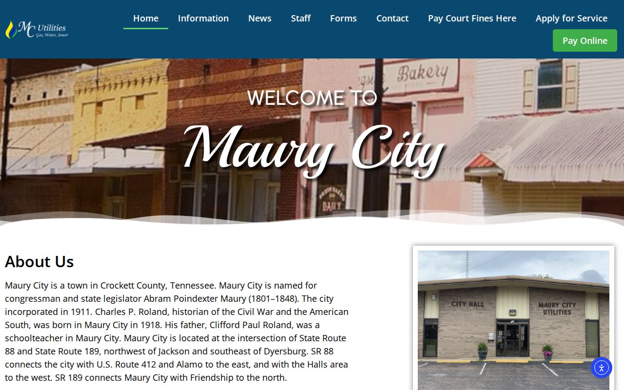 Maury City warrant records, official town website