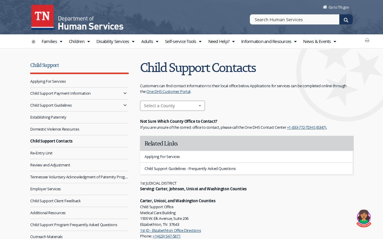 Crockett County bench warrant lookup, Tennessee child-support district routing