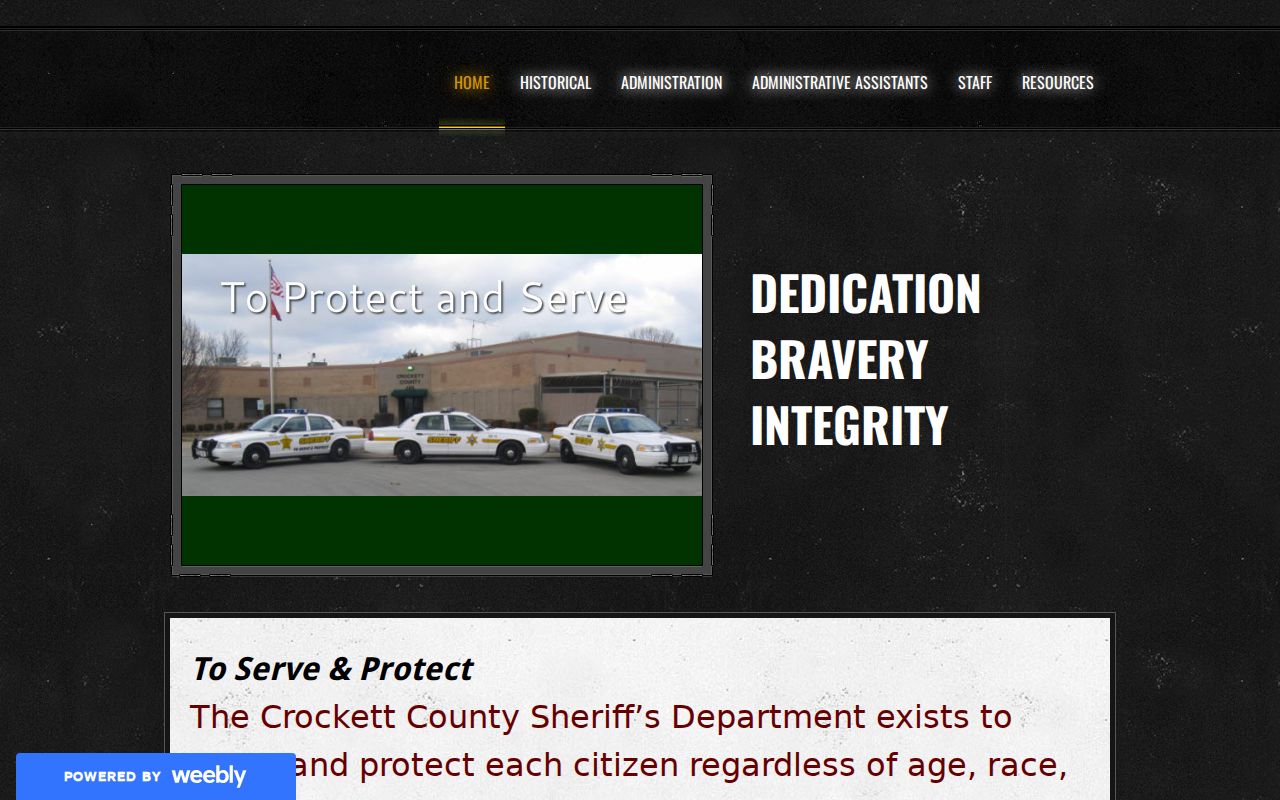 Crockett County warrant records, official sheriff services page